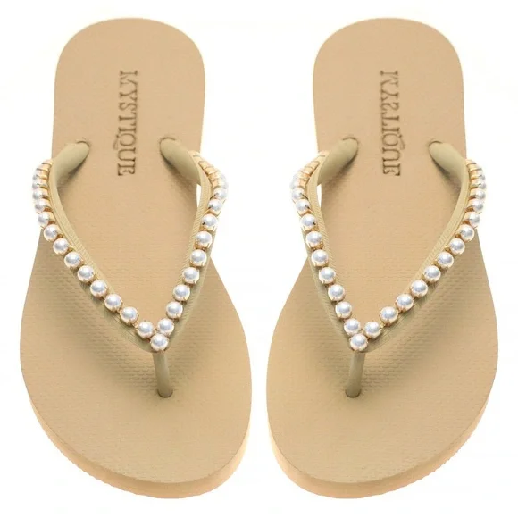 Mystique Classy Pearl Flip Flops!